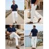 image:imageCOOFANDY Mens Cotton Linen Pants Loose Fit Casual Drawstring Dress Pants Beach Summer Lightweight TrousersWhite