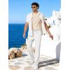 image:imageCOOFANDY Mens Cotton Linen Pants Loose Fit Casual Drawstring Dress Pants Beach Summer Lightweight TrousersWhite
