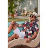 image:imageCOOFANDY Mens Hawaiian Shirts Short Sleeve Casual Button Down Tropical Beach ShirtWine Red  Black