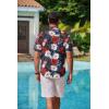 image:imageCOOFANDY Mens Hawaiian Shirts Short Sleeve Casual Button Down Tropical Beach ShirtWine Red  Black