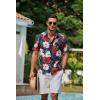 image:imageCOOFANDY Mens Hawaiian Shirts Short Sleeve Casual Button Down Tropical Beach ShirtWine Red  Black
