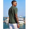 image:imageCOOFANDY Mens Knit Shirts Short Sleeve Button Down Polo Shirt Fashion Casual Summer Beach ShirtsArmy Green