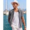 image:imageCOOFANDY Mens Knit Shirts Short Sleeve Button Down Polo Shirt Fashion Casual Summer Beach ShirtsDark Grey