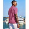 image:imageCOOFANDY Mens Knit Shirts Short Sleeve Button Down Polo Shirt Fashion Casual Summer Beach ShirtsMagenta