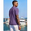image:imageCOOFANDY Mens Knit Shirts Short Sleeve Button Down Polo Shirt Fashion Casual Summer Beach ShirtsPurple