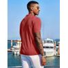 image:imageCOOFANDY Mens Knit Shirts Short Sleeve Button Down Polo Shirt Fashion Casual Summer Beach ShirtsRed