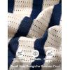 image:imageCOOFANDY Mens Knit Shirts Short Sleeve Button Down Polo Shirt Striped Casual Summer Beach ShirtsBeige  Navy Blue