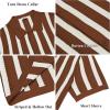 image:imageCOOFANDY Mens Knit Shirts Short Sleeve Button Down Polo Shirt Striped Casual Summer Beach ShirtsCaramel  Beige