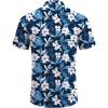 image:imageCOOFANDY Mens Linen Shirts Short Sleeve Casual Shirts Button Down Shirt for Men Beach Summer Wedding ShirtFloraldeep Blue White