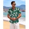 image:imageCOOFANDY Mens Linen Shirts Short Sleeve Casual Shirts Button Down Shirt for Men Beach Summer Wedding ShirtLeafgreen
