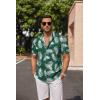 image:imageCOOFANDY Mens Linen Shirts Short Sleeve Casual Shirts Button Down Shirt for Men Beach Summer Wedding ShirtLeafgreen
