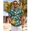 image:imageCOOFANDY Mens Linen Shirts Short Sleeve Casual Shirts Button Down Shirt for Men Beach Summer Wedding ShirtLeafgreen
