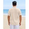 image:imageCOOFANDY Mens Short Sleeve Casual Shirts Button Down Striped Summer Shirts Textured Vacation Beach ShirtA WhiteBeige