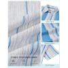image:imageCOOFANDY Mens Short Sleeve Casual Shirts Button Down Striped Summer Shirts Textured Vacation Beach ShirtA WhiteBlue 02