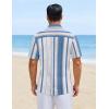image:imageCOOFANDY Mens Short Sleeve Casual Shirts Button Down Striped Summer Shirts Textured Vacation Beach ShirtA WhiteBlue 02