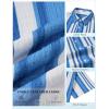 image:imageCOOFANDY Mens Short Sleeve Casual Shirts Button Down Striped Summer Shirts Textured Vacation Beach ShirtA WhiteBlue 03