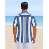 image:imageCOOFANDY Mens Short Sleeve Casual Shirts Button Down Striped Summer Shirts Textured Vacation Beach ShirtA WhiteBlue 03