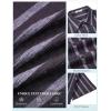 image:imageCOOFANDY Mens Short Sleeve Casual Shirts Button Down Striped Summer Shirts Textured Vacation Beach ShirtB BlackDark Grey
