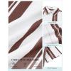 image:imageCOOFANDY Mens Short Sleeve Casual Shirts Button Down Striped Summer Shirts Textured Vacation Beach ShirtB WhiteBrown