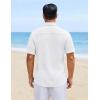 image:imageCOOFANDY Mens Short Sleeve Casual Shirts Button Down Striped Summer Shirts Textured Vacation Beach ShirtC Pure White