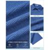 image:imageCOOFANDY Mens Short Sleeve Casual Shirts Button Down Striped Summer Shirts Textured Vacation Beach ShirtGrey Blue