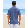 image:imageCOOFANDY Mens Short Sleeve Casual Shirts Button Down Striped Summer Shirts Textured Vacation Beach ShirtGrey Blue