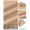 image:imageCOOFANDY Mens Short Sleeve Casual Shirts Button Down Striped Summer Shirts Textured Vacation Beach ShirtKhaki