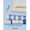 image:imageCOOFANDY Mens Short Sleeve Casual Shirts Button Down Striped Summer Shirts Textured Vacation Beach ShirtNavy BlueDark Grey