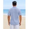 image:imageCOOFANDY Mens Short Sleeve Casual Shirts Button Down Striped Summer Shirts Textured Vacation Beach ShirtWhiteBlue