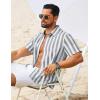 image:imageCOOFANDY Mens Short Sleeve Casual Shirts Button Down Striped Summer Shirts Textured Vacation Beach ShirtWhiteDark Grey