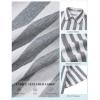 image:imageCOOFANDY Mens Short Sleeve Casual Shirts Button Down Striped Summer Shirts Textured Vacation Beach ShirtWhiteDark Grey