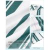 image:imageCOOFANDY Mens Short Sleeve Casual Shirts Button Down Striped Summer Shirts Textured Vacation Beach ShirtWhiteGreen