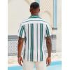 image:imageCOOFANDY Mens Short Sleeve Casual Shirts Button Down Striped Summer Shirts Textured Vacation Beach ShirtWhiteGreen