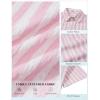 image:imageCOOFANDY Mens Short Sleeve Casual Shirts Button Down Striped Summer Shirts Textured Vacation Beach ShirtWhitePink