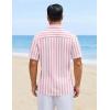 image:imageCOOFANDY Mens Short Sleeve Casual Shirts Button Down Striped Summer Shirts Textured Vacation Beach ShirtWhitePink
