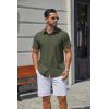 image:imageCOOFANDY Mens Stretch Dress Shirts Short Sleeve Casual Button Down Shirts with PocketArmy Green