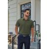 image:imageCOOFANDY Mens Stretch Dress Shirts Short Sleeve Casual Button Down Shirts with PocketArmy Green
