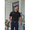 image:imageCOOFANDY Mens Stretch Dress Shirts Short Sleeve Casual Button Down Shirts with PocketBlack