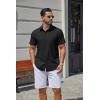 image:imageCOOFANDY Mens Stretch Dress Shirts Short Sleeve Casual Button Down Shirts with PocketBlack
