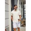 image:imageCOOFANDY Mens Stretch Dress Shirts Short Sleeve Casual Button Down Shirts with PocketCream