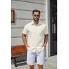 image:imageCOOFANDY Mens Stretch Dress Shirts Short Sleeve Casual Button Down Shirts with PocketCream