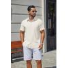 image:imageCOOFANDY Mens Stretch Dress Shirts Short Sleeve Casual Button Down Shirts with PocketCream