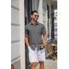 image:imageCOOFANDY Mens Stretch Dress Shirts Short Sleeve Casual Button Down Shirts with PocketDark Grey