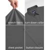 image:imageCOOFANDY Mens Stretch Dress Shirts Short Sleeve Casual Button Down Shirts with PocketDark Grey