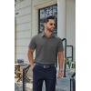 image:imageCOOFANDY Mens Stretch Dress Shirts Short Sleeve Casual Button Down Shirts with PocketDark Grey