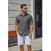 image:imageCOOFANDY Mens Stretch Dress Shirts Short Sleeve Casual Button Down Shirts with PocketDark Grey