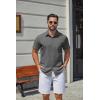 image:imageCOOFANDY Mens Stretch Dress Shirts Short Sleeve Casual Button Down Shirts with PocketDark Grey