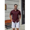 image:imageCOOFANDY Mens Stretch Dress Shirts Short Sleeve Casual Button Down Shirts with PocketDeep Red