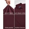 image:imageCOOFANDY Mens Stretch Dress Shirts Short Sleeve Casual Button Down Shirts with PocketDeep Red