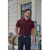 image:imageCOOFANDY Mens Stretch Dress Shirts Short Sleeve Casual Button Down Shirts with PocketDeep Red
